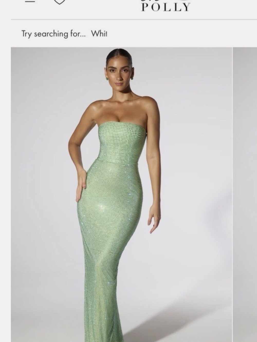 Oh Polly Strapless Sequin Mermaid Gown - Light Green